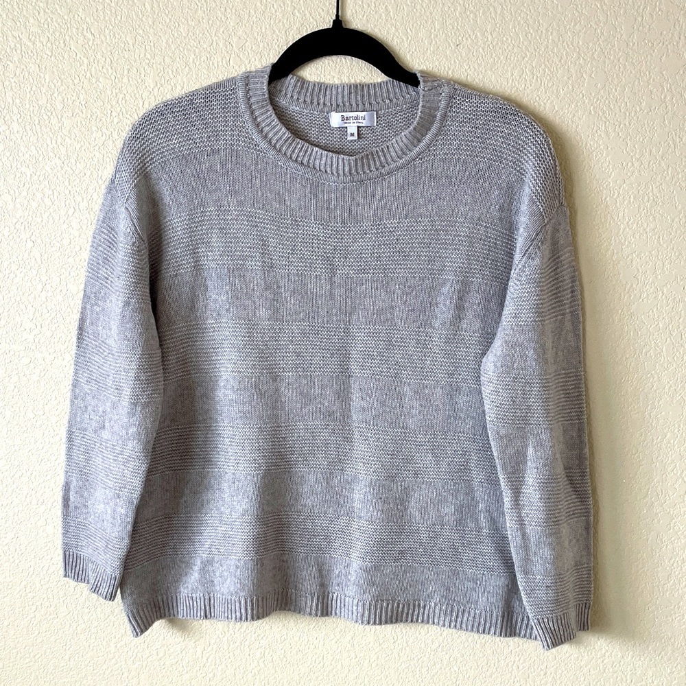 Bartolini Italian Cashmere Blend Knit Sweater M Boxy Relaxed Fit Quiet Luxury